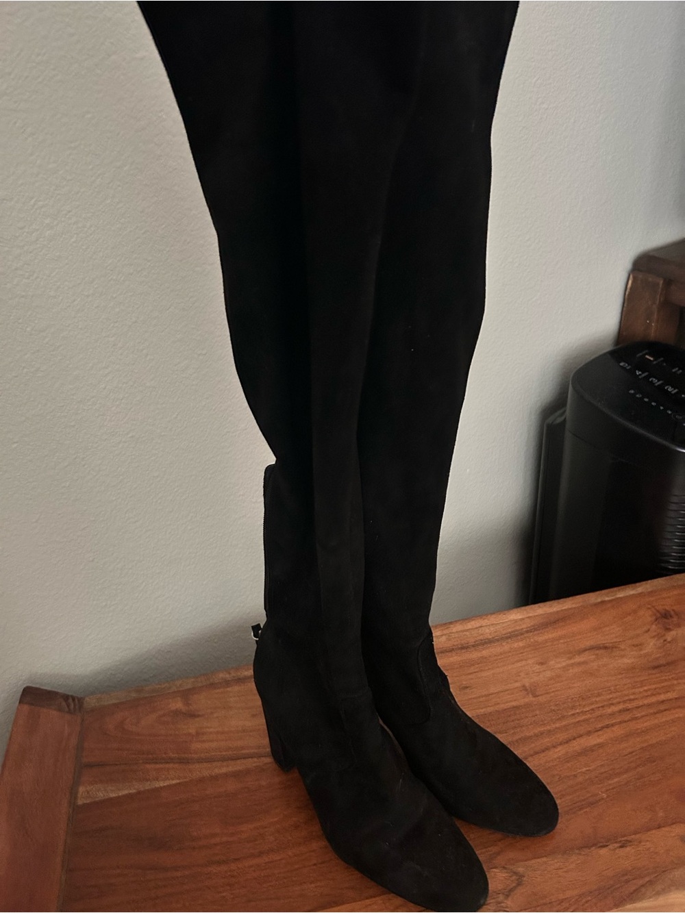 Steve Madden Black Suede Knee-High Women's Boots
